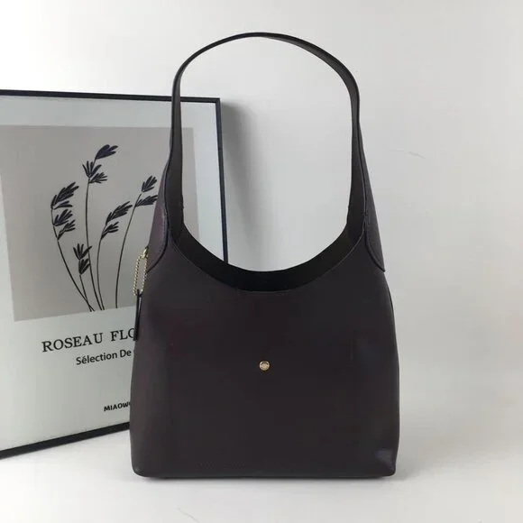 COACH Brooklyn 28 - Classic Leather Chic Tote Bag - BLACK - Picture 4 of 6